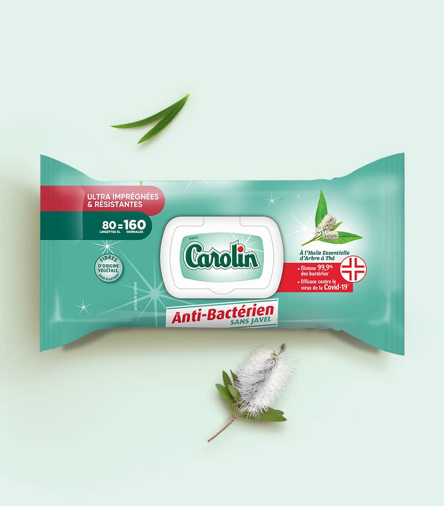 Photo produit Lingettes multi-usages <br> Anti-bactériennes<br>  sans-javel 